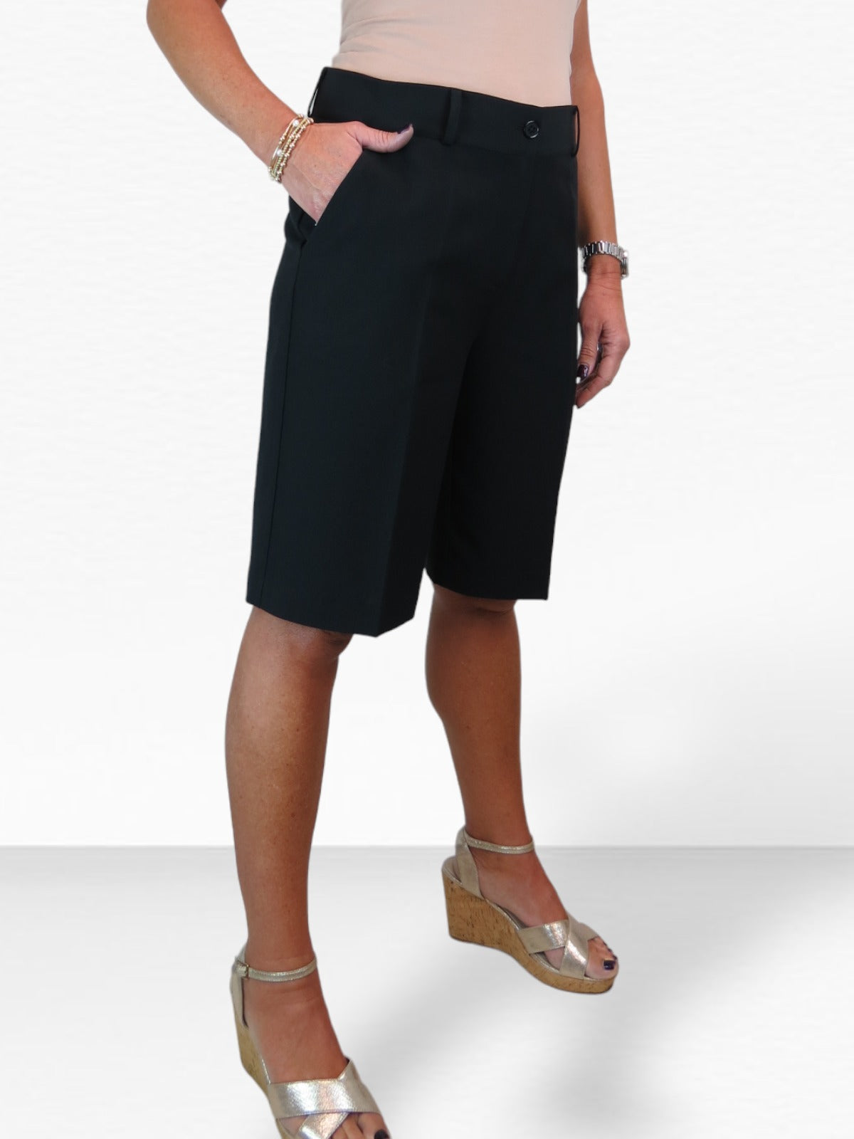 Ladies Smart Tailored Shorts Black