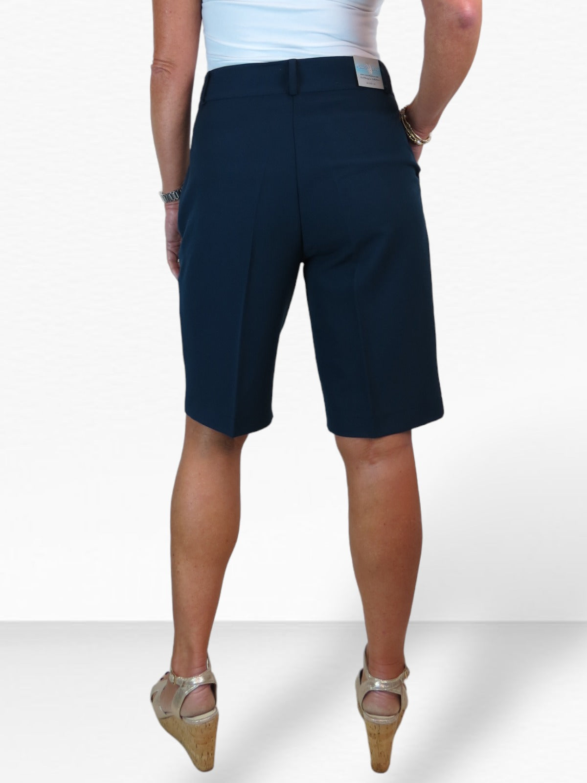 Ladies Smart Tailored Shorts Navy Blue