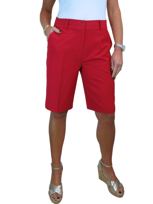 Ladies Smart Tailored Shorts Red