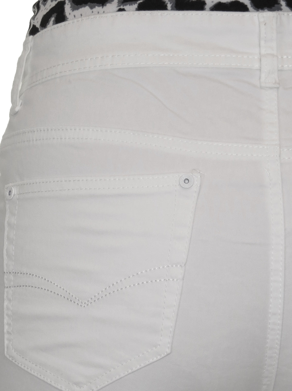 Plus Size Stretch Chino Sheen Jeans Style Shorts White