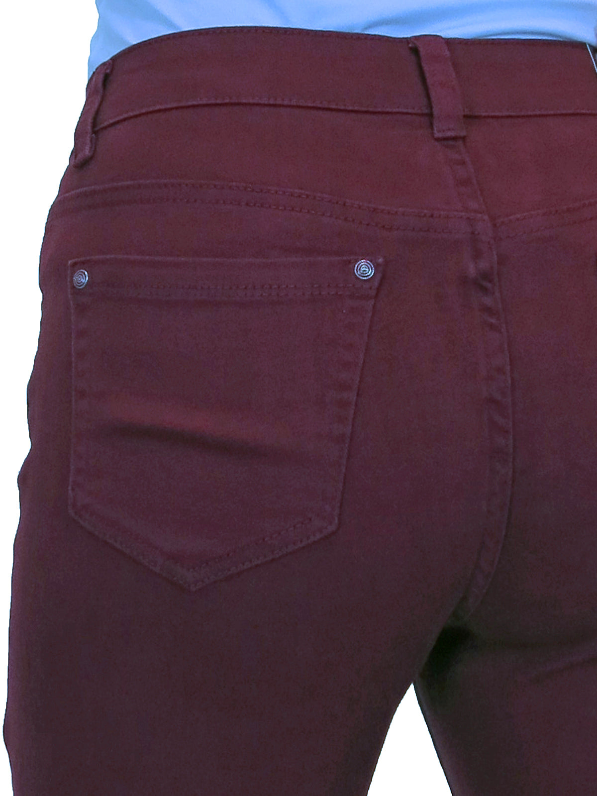 Womens High Waist Stretch Denim Jeans Bordeaux Red