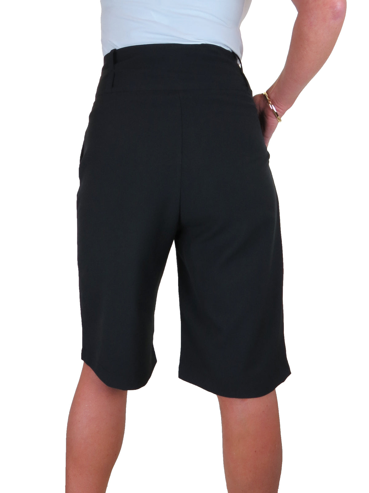 Smart Womens Wide Leg High Waist Loose Fit Shorts Black