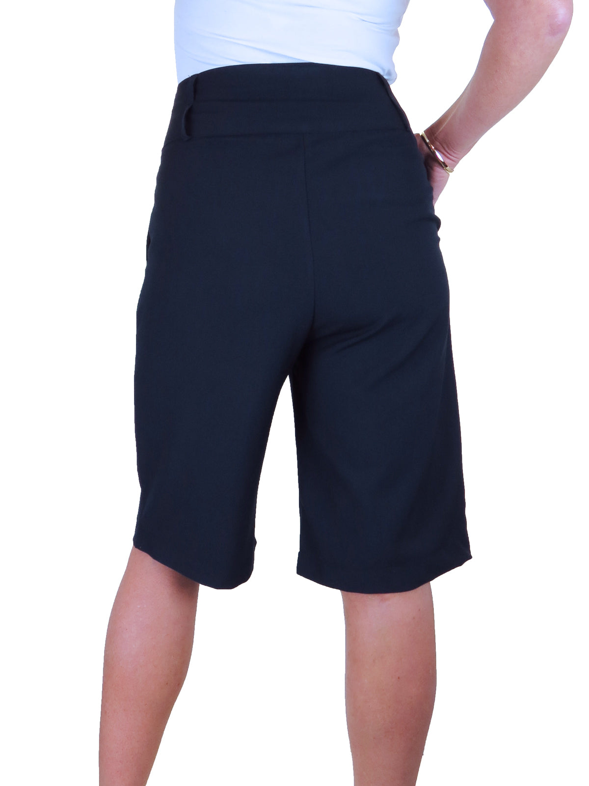 Smart Womens Wide Leg High Waist Loose Fit Shorts Navy Blue