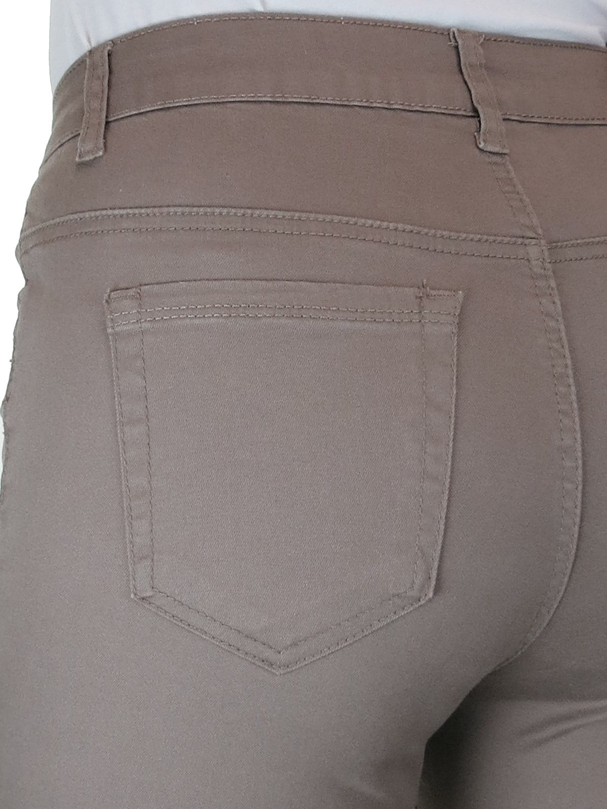 Women's High Waist Coloured Cotton Jeans Taupe Brown