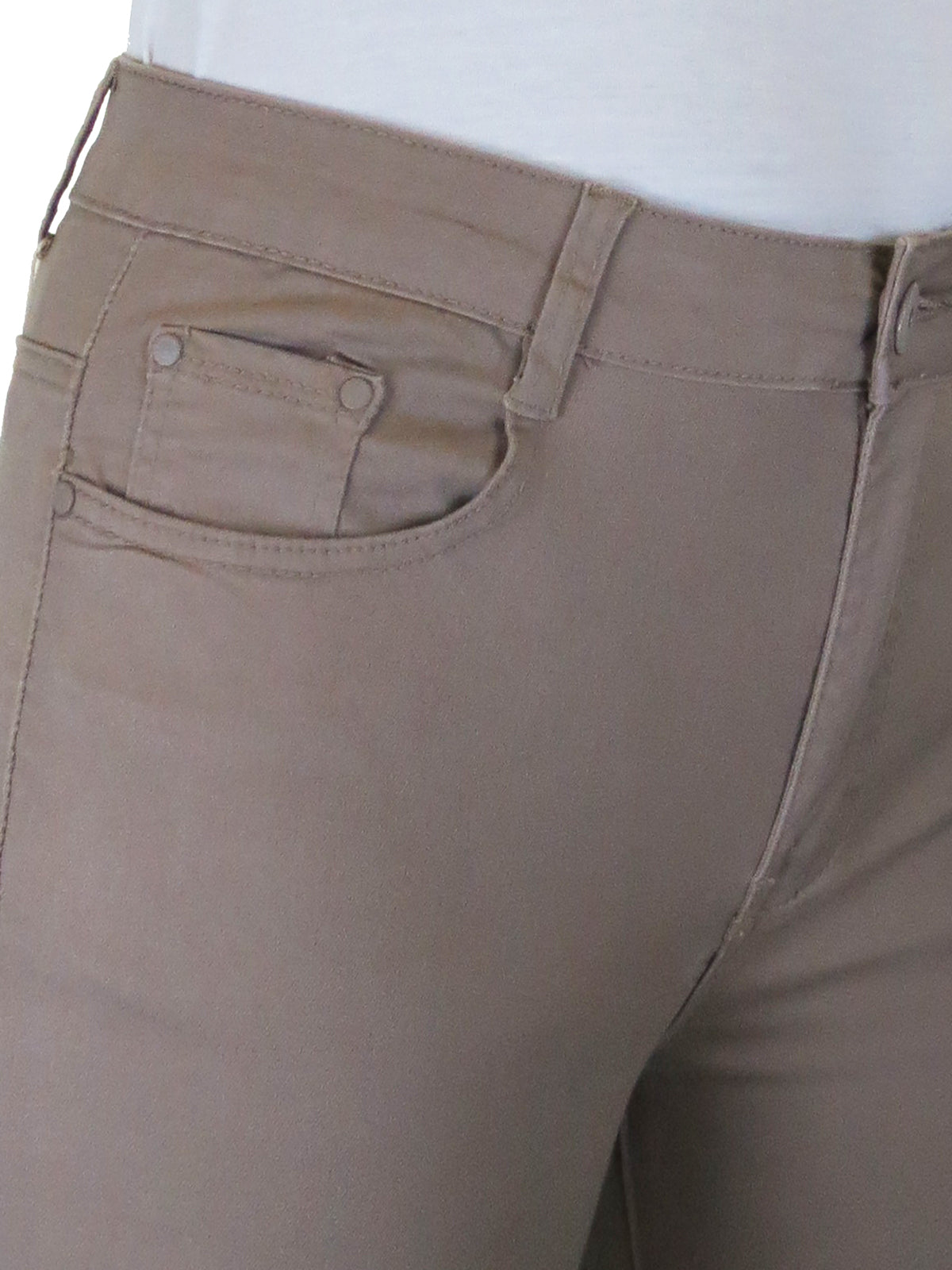 Women's High Waist Coloured Cotton Jeans Taupe Brown