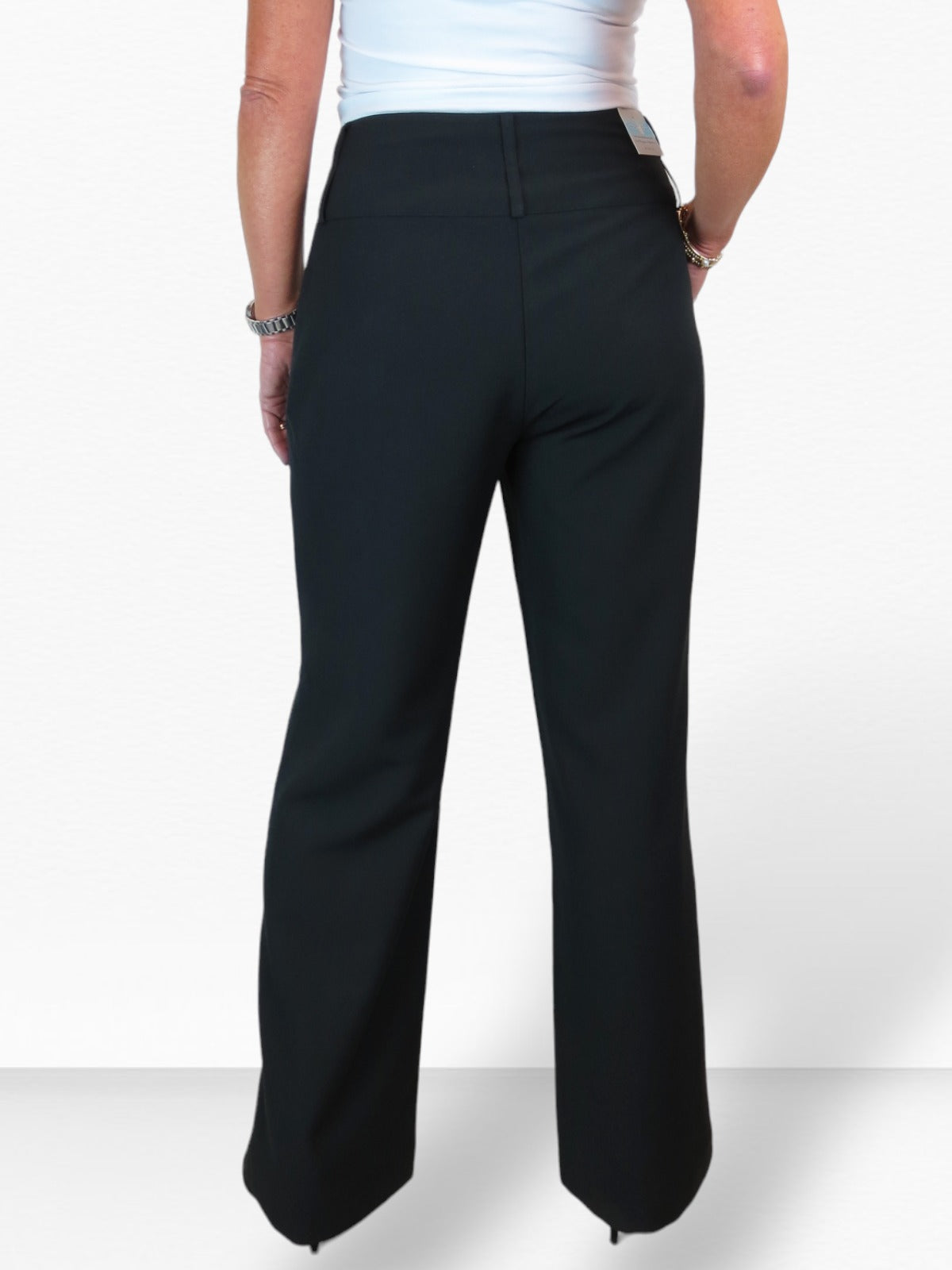 High Waisted Wide Leg Smart Trouser Black