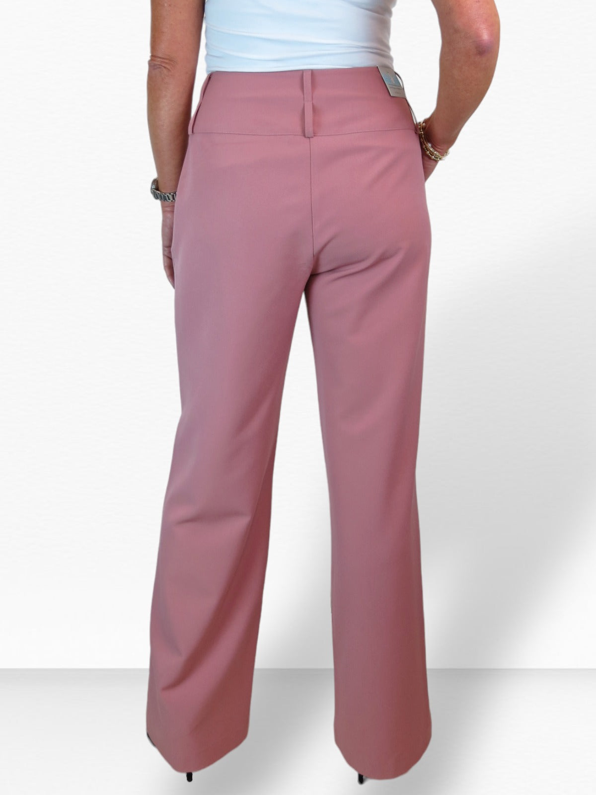 High Waisted Wide Leg Smart Trouser Pink