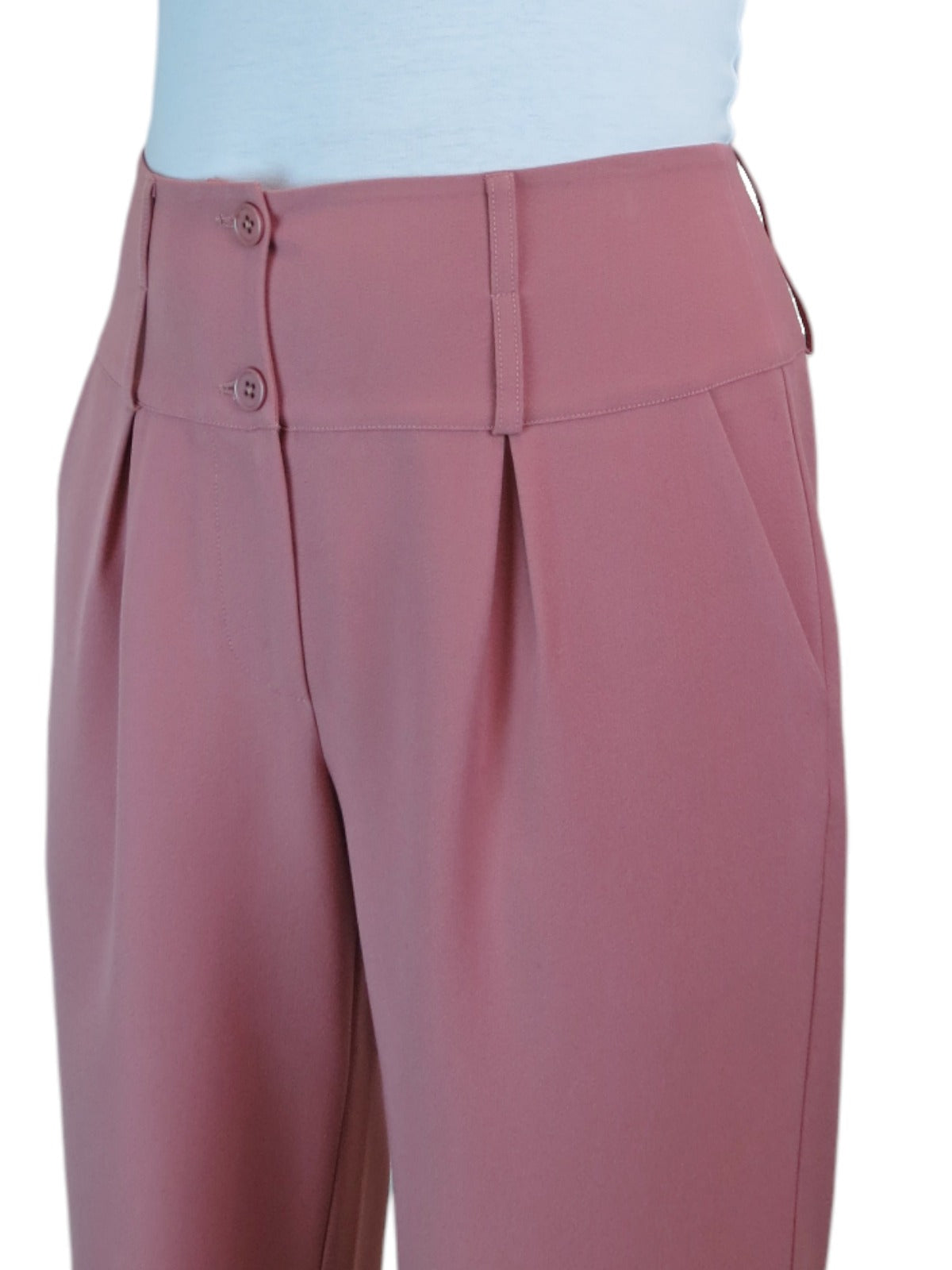 High Waisted Wide Leg Smart Trouser Pink