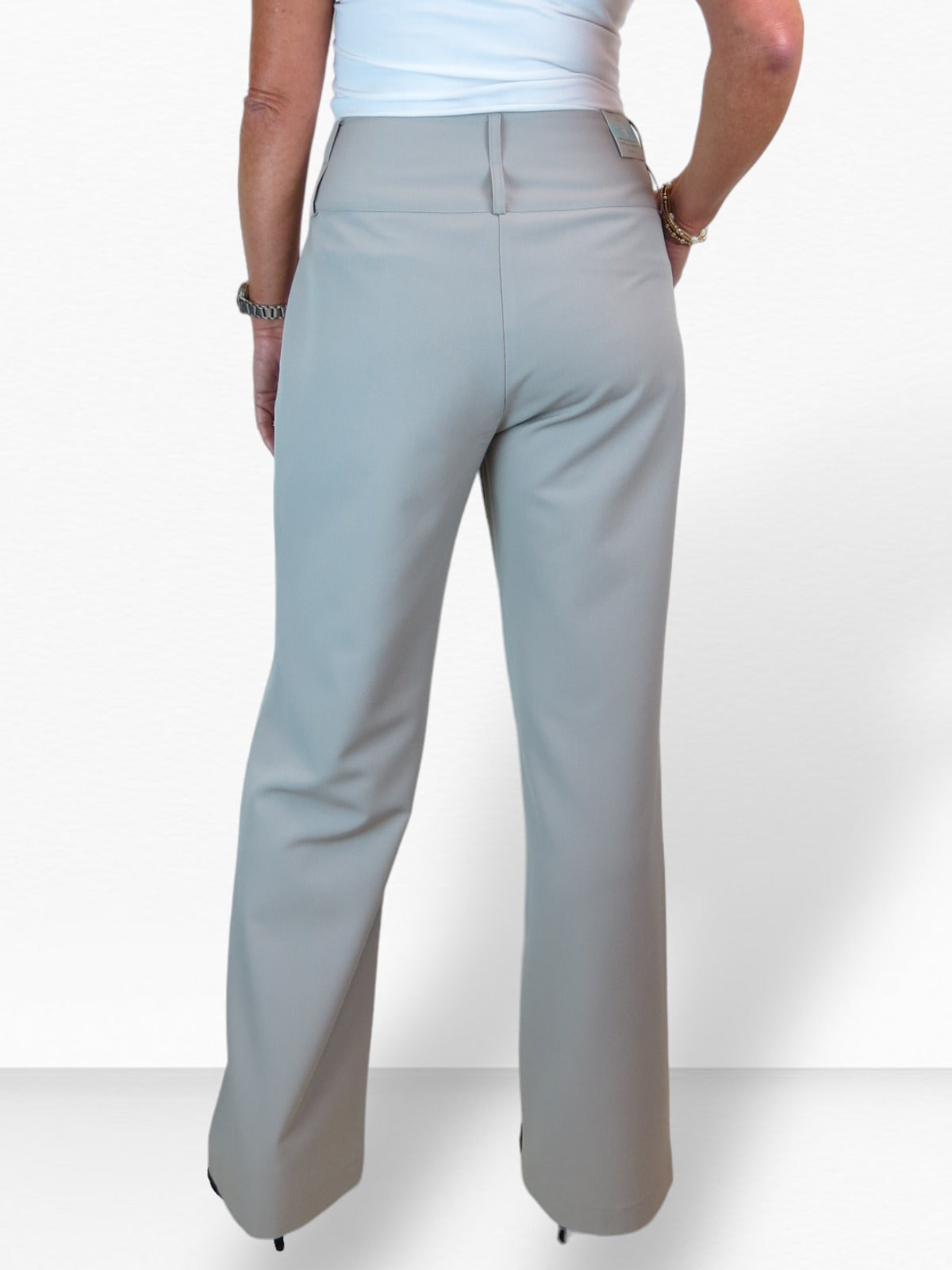 High Waisted Wide Leg Smart Trouser Light Grey