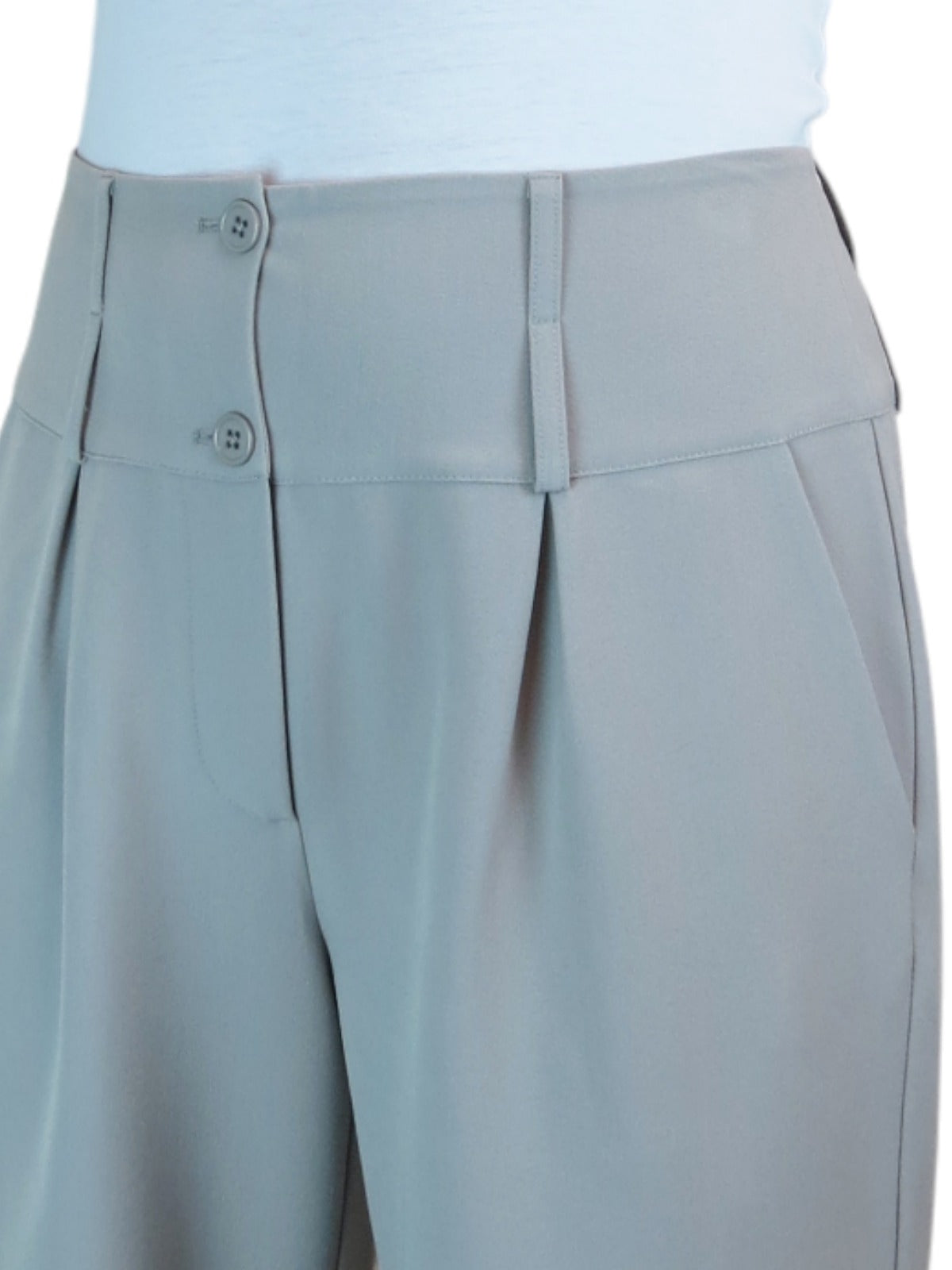 High Waisted Wide Leg Smart Trouser Light Grey