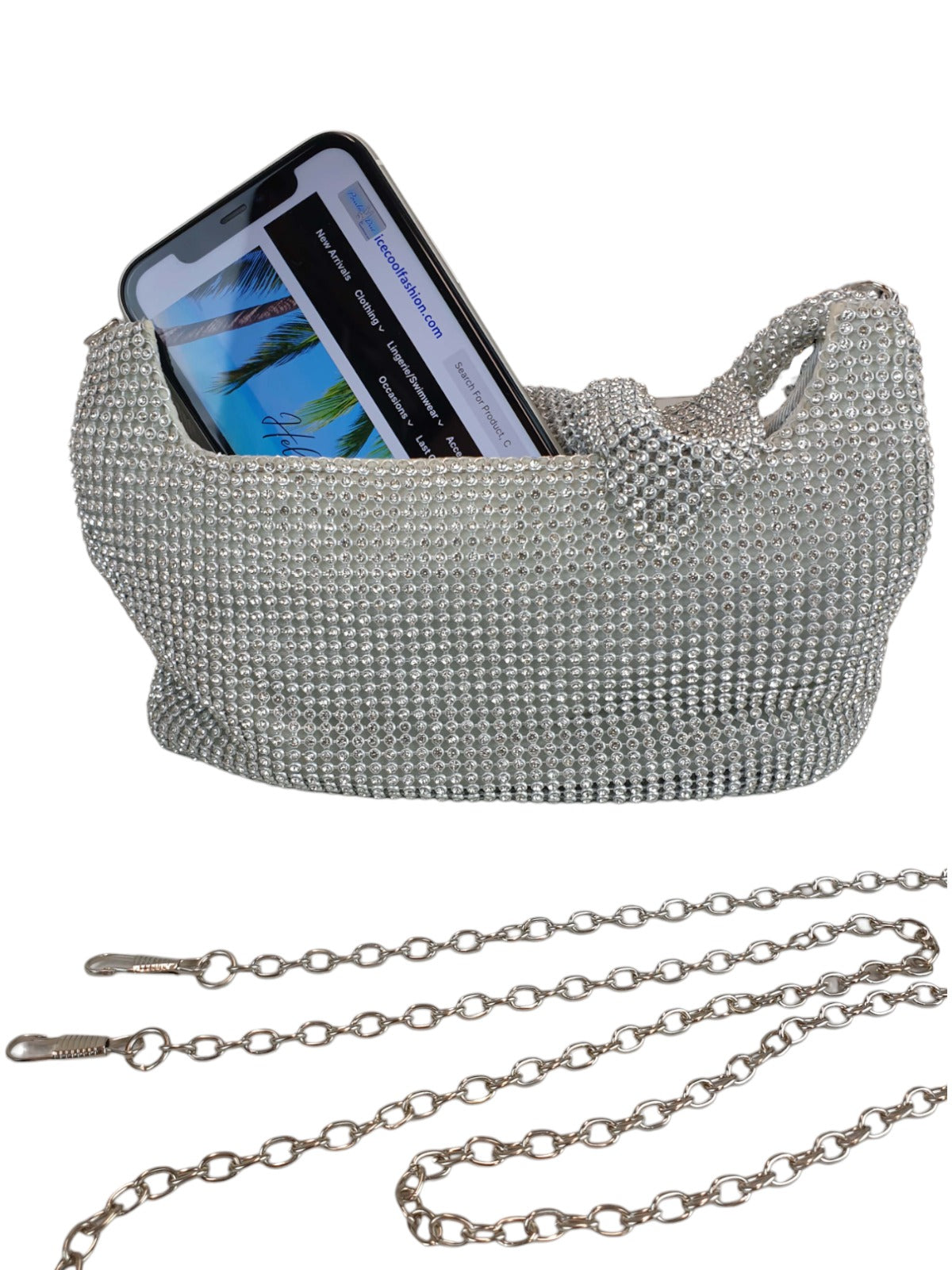 Diamante Evening Bag Silver