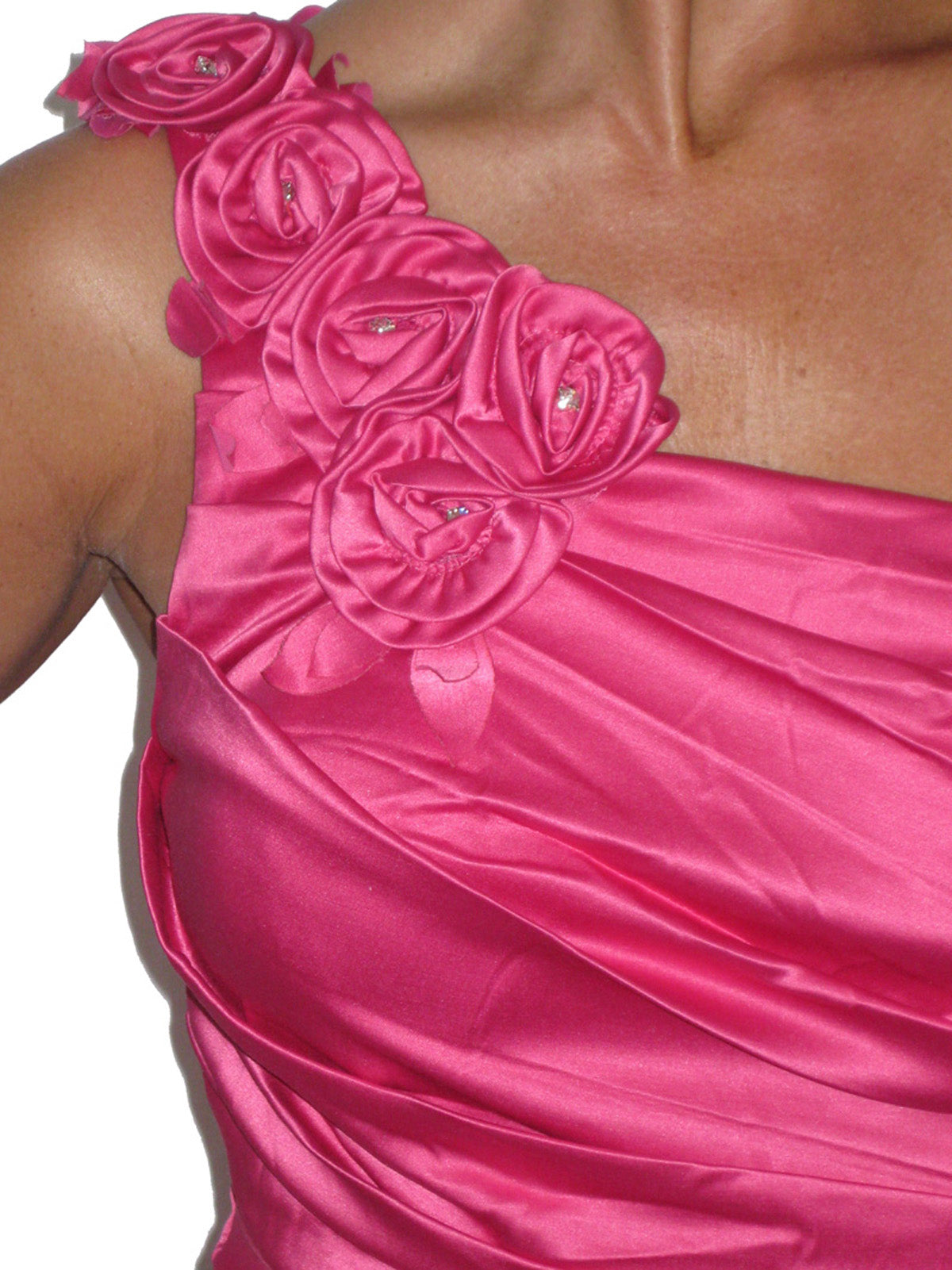 Satin Mini Dress With Diamante Detail Pink