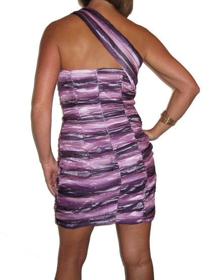 Chiffon Bodycon Mini Dress Purple