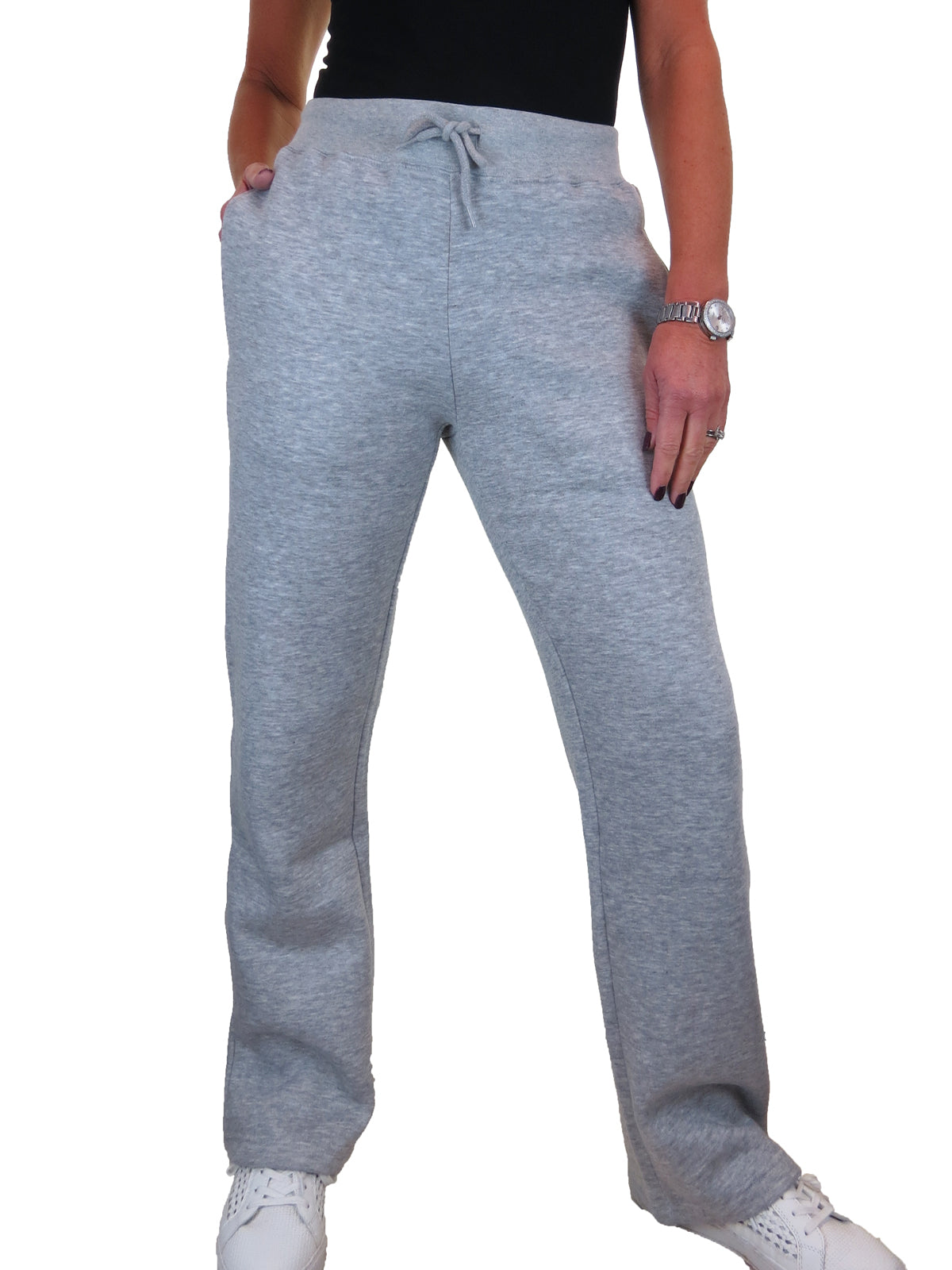 Soft Fleece Back Hooded Tracksuit Set Marl Grey