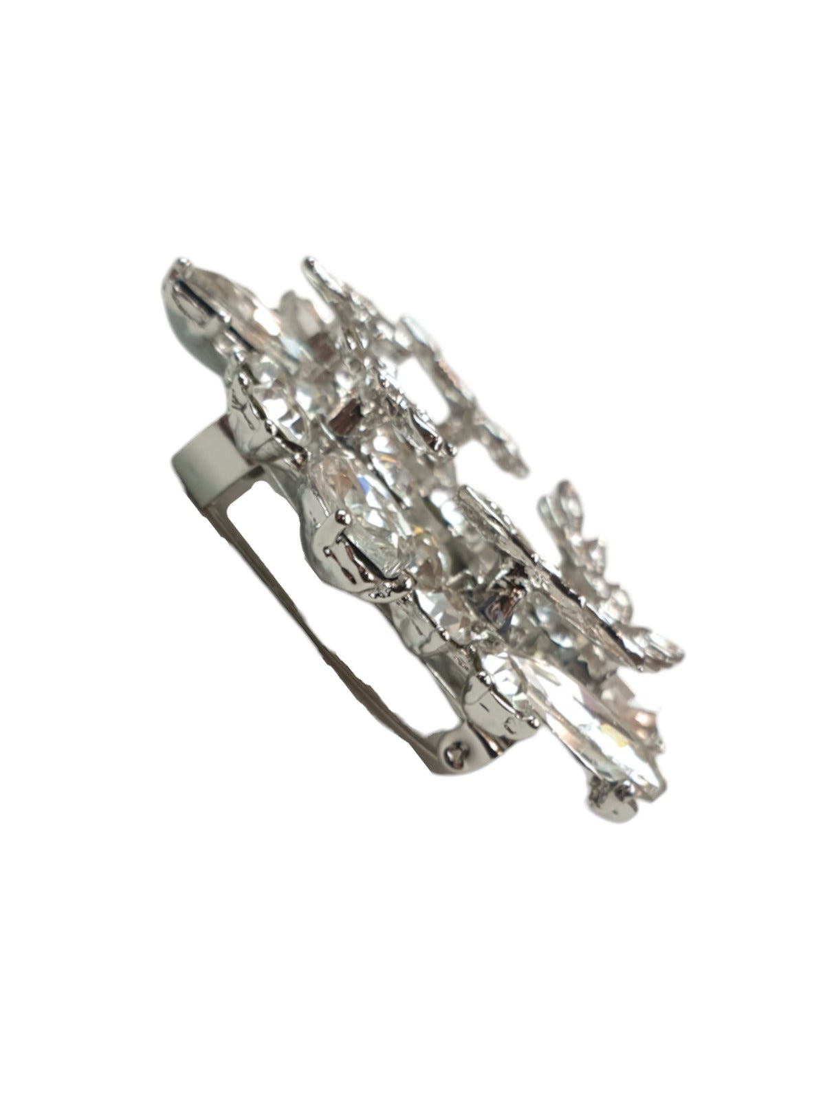 Roman Wreath Diamante Brooch Silver