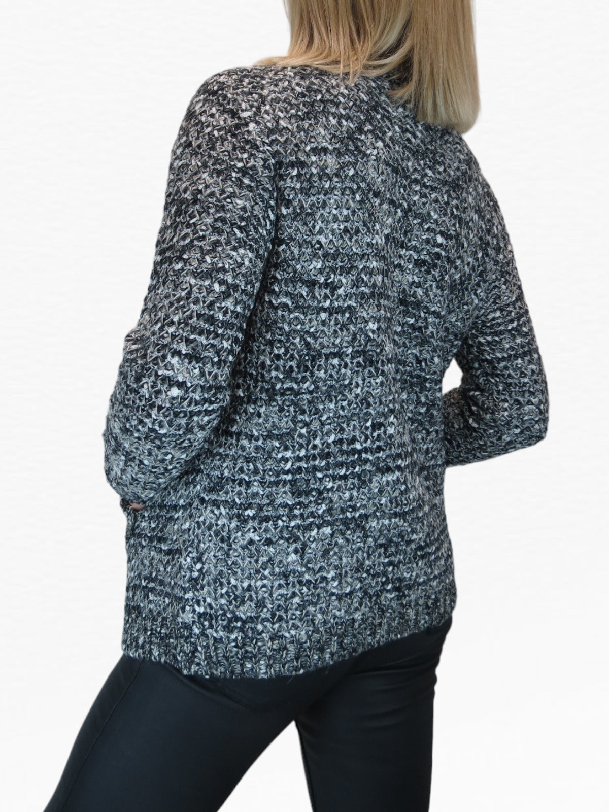 Waterfall Open Front Cardigan Grey