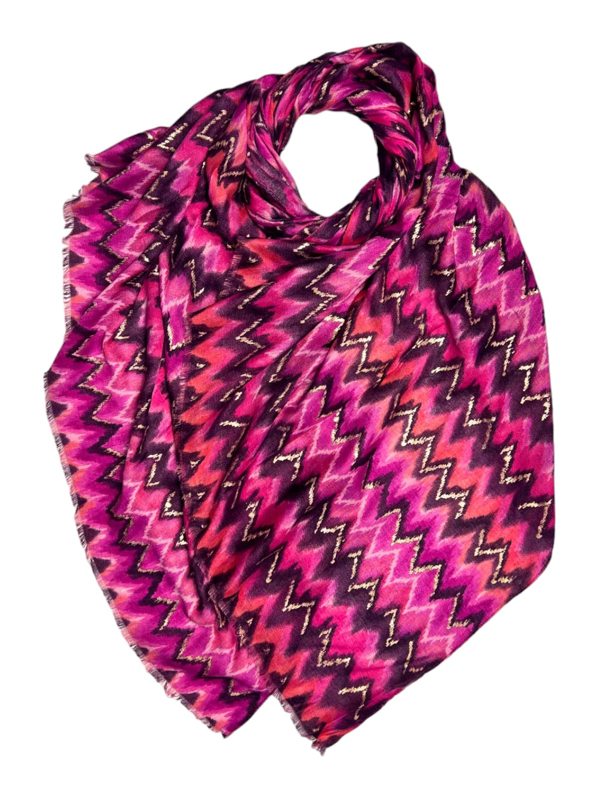 Golden Wave Design Fashion Scarf Oversized Scarves Pink