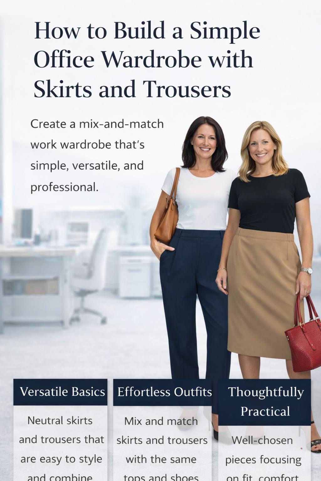 How to Build a Simple Office Wardrobe with Skirts and Trousers