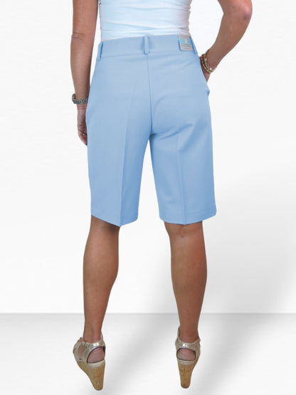 Ladies Smart Tailored Shorts Light Blue