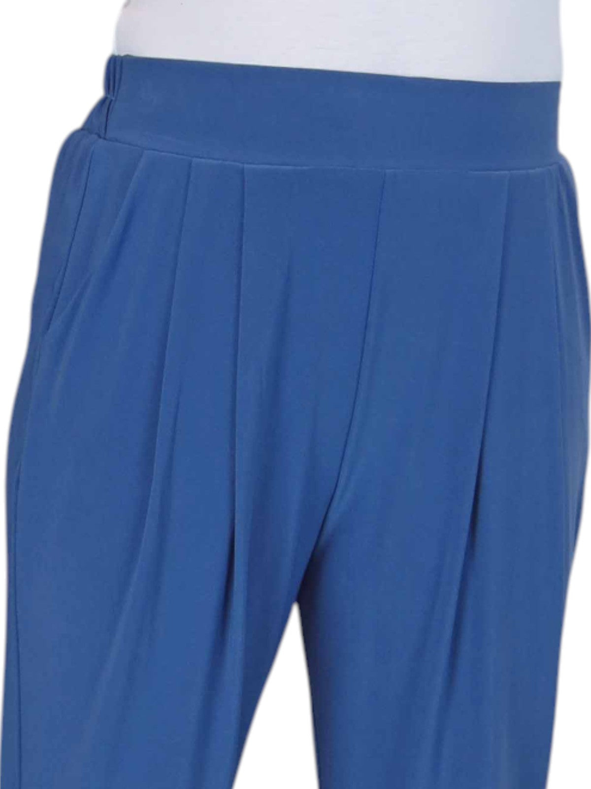 Women's Smart Work Elasticated Waist Trousers Mid Blue
