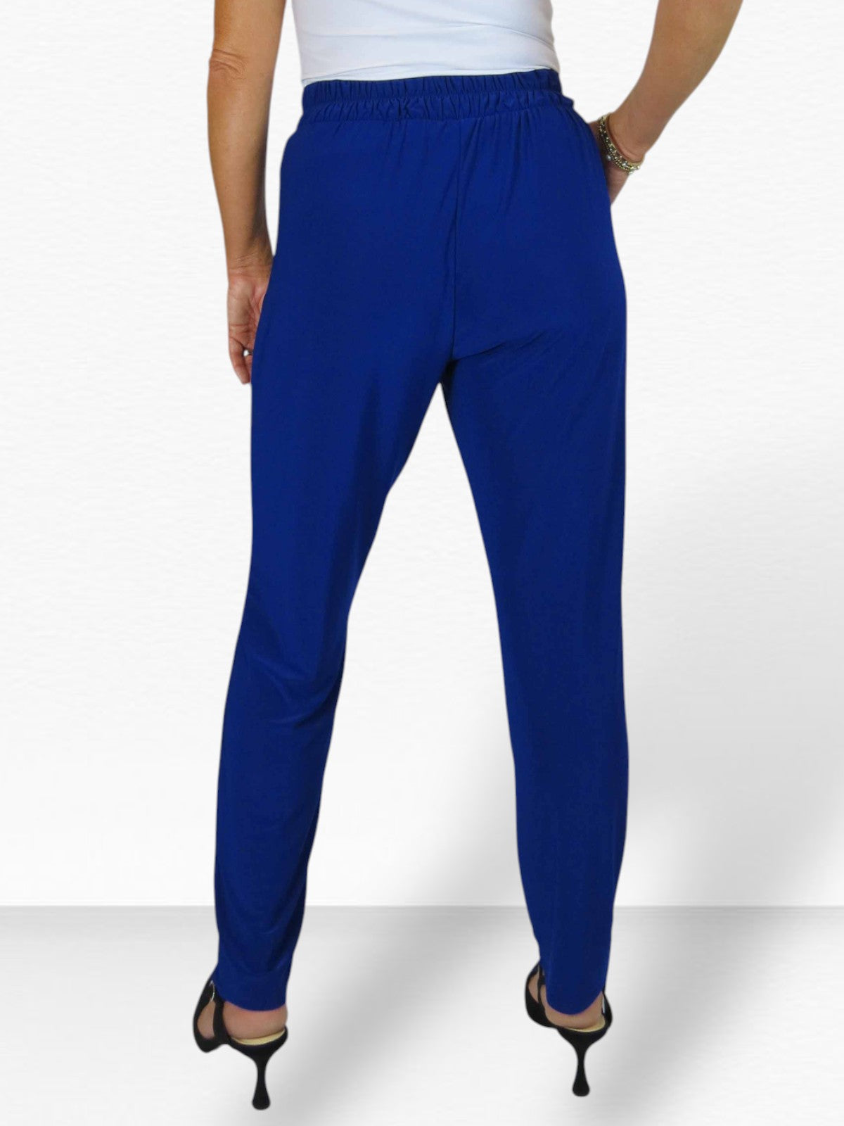 Women's Smart Work Elasticated Waist Trousers Royal Blue