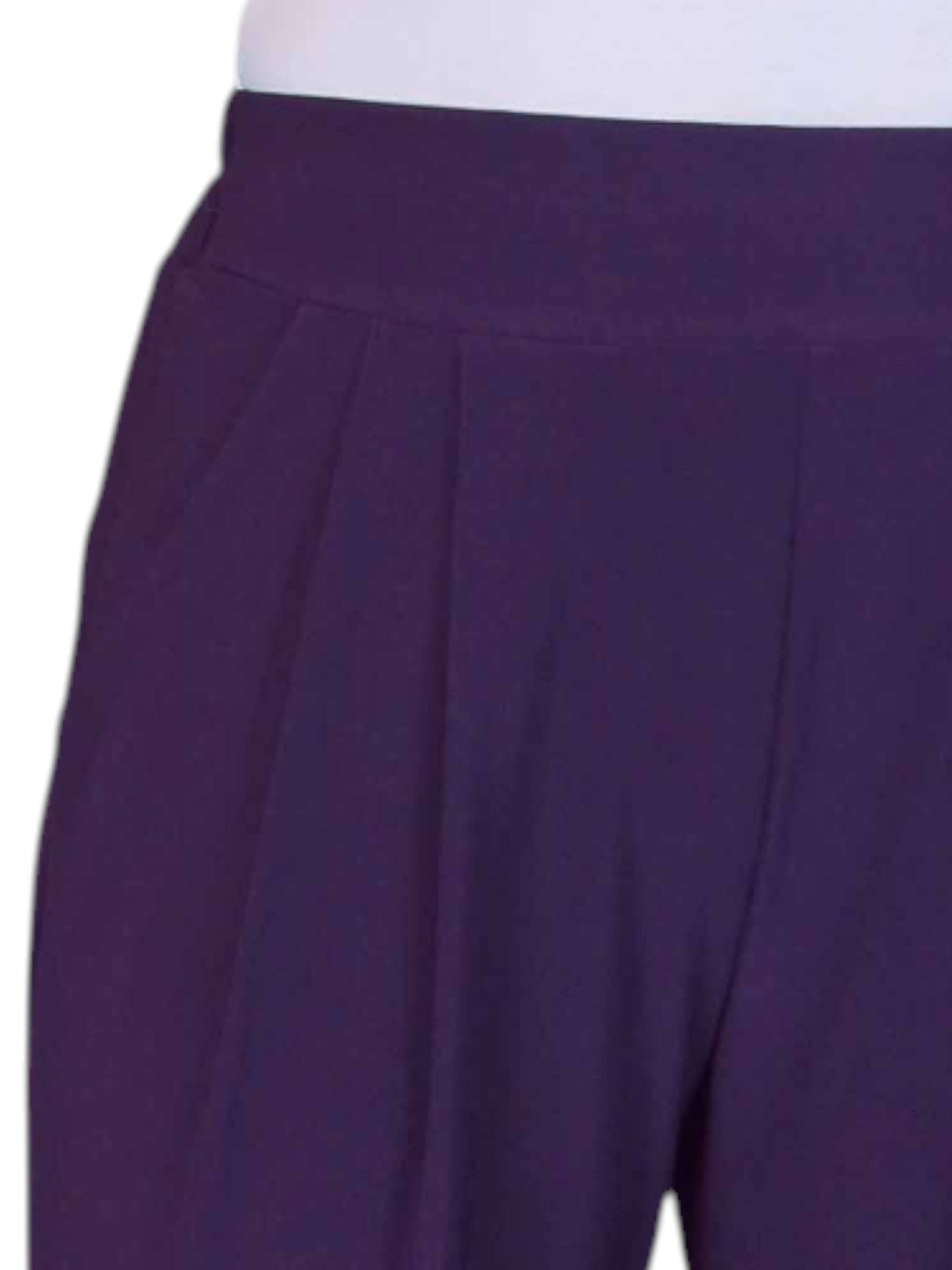 Women's Smart Work Elasticated Waist Trousers Deep Purple