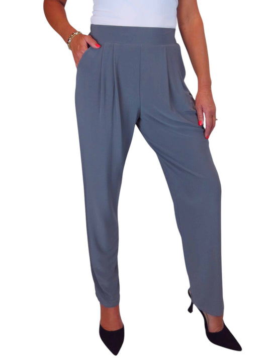 Women's Smart Work Elasticated Waist Trousers Grey