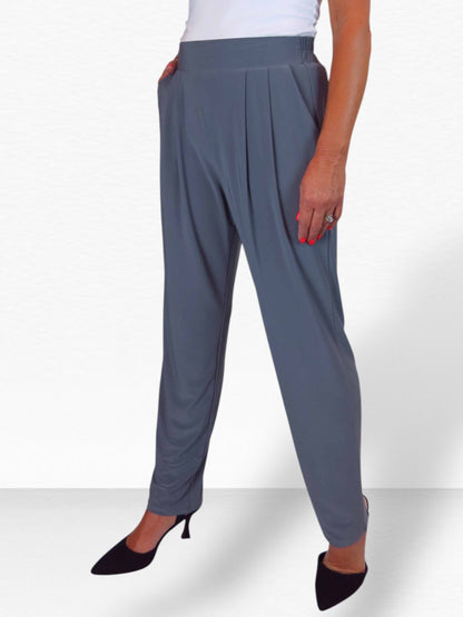 Women's Smart Work Elasticated Waist Trousers Grey
