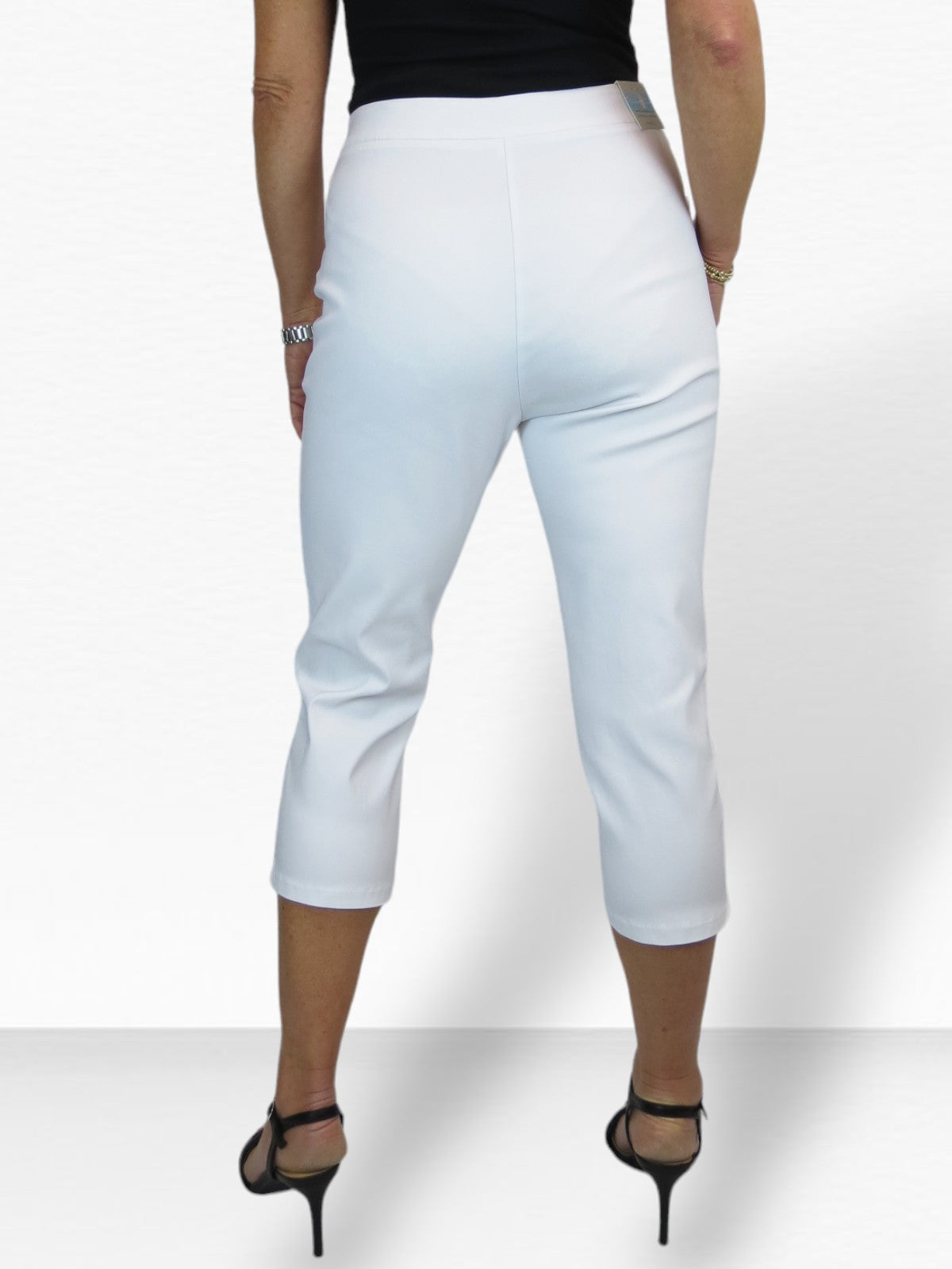 Women's Cropped 3/4 Length Capri Trousers White