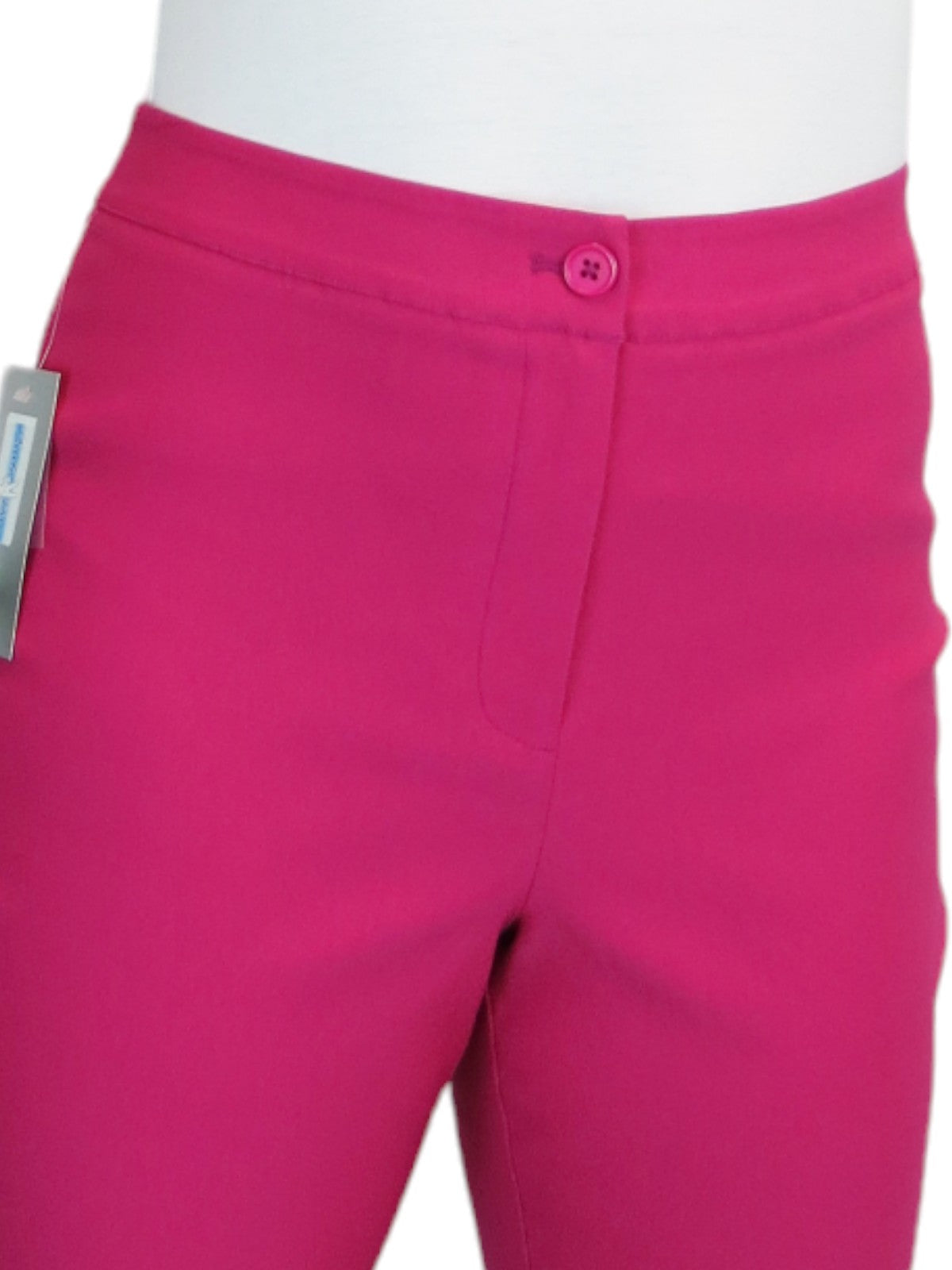 Women's Cropped 3/4 Length Capri Trousers Fuchsia Pink