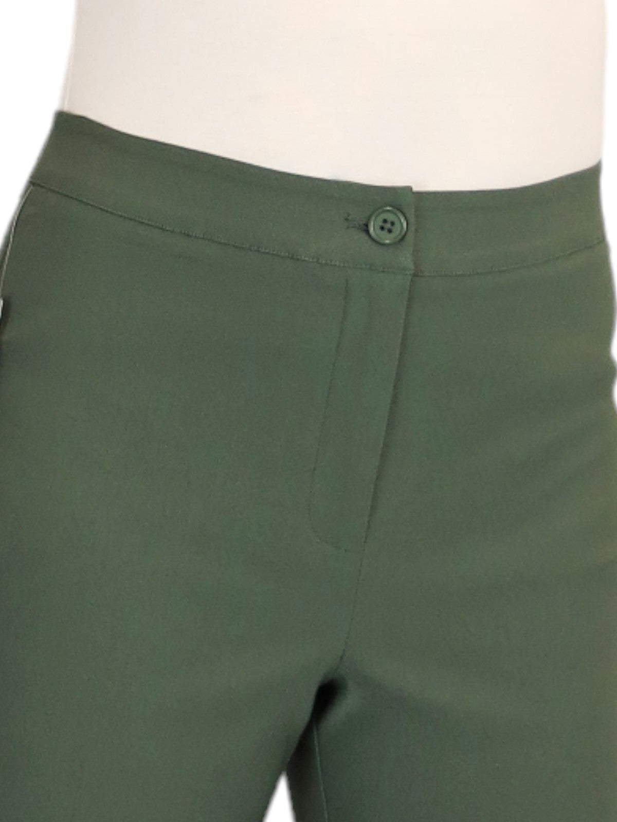 Women's Cropped 3/4 Length Capri Trousers Khaki Green