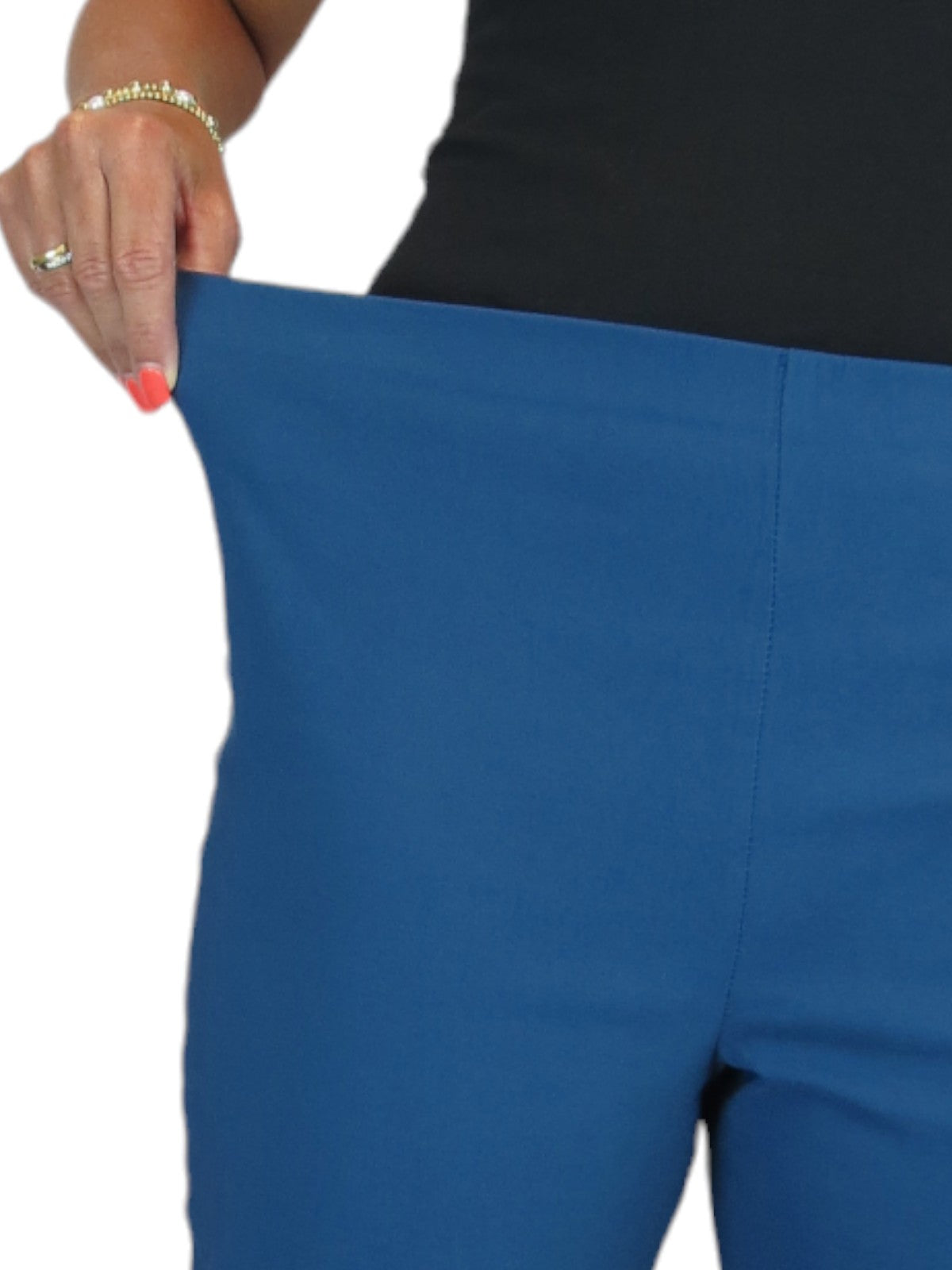 Elasticated Waist Straight Leg Trousers Teal