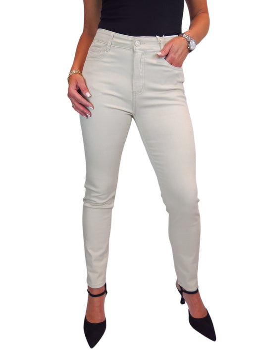 Women's Slim Leg Stretch Cotton Twill Jeans Beige