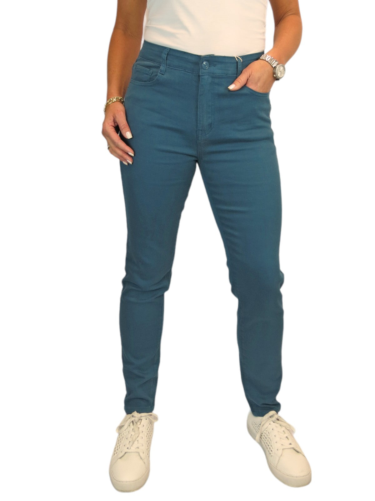 Women's Slim Leg Stretch Cotton Twill Jeans Teal