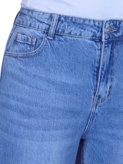 Womens High Waist Wide Leg Denim Jeans