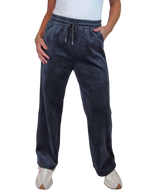Straight Leg Elastic Waist Corduroy Trousers Dark Grey