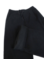 Fleece Lined Waffle Cord Trousers Black