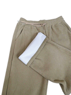 Fleece Lined Waffle Cord Trousers Beige