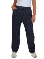 Fleece Lined Waffle Cord Trousers Navy Blue