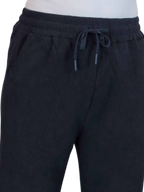 Fleece Lined Waffle Cord Trousers Navy Blue