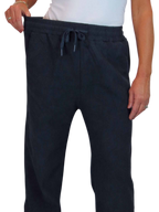 Fleece Lined Waffle Cord Trousers Navy Blue