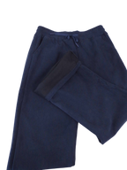 Fleece Lined Waffle Cord Trousers Navy Blue