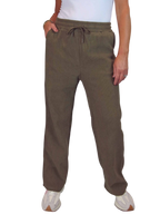 Fleece Lined Waffle Cord Trousers Brown