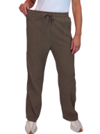 Fleece Lined Waffle Cord Trousers Brown
