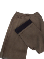 Fleece Lined Waffle Cord Trousers Brown