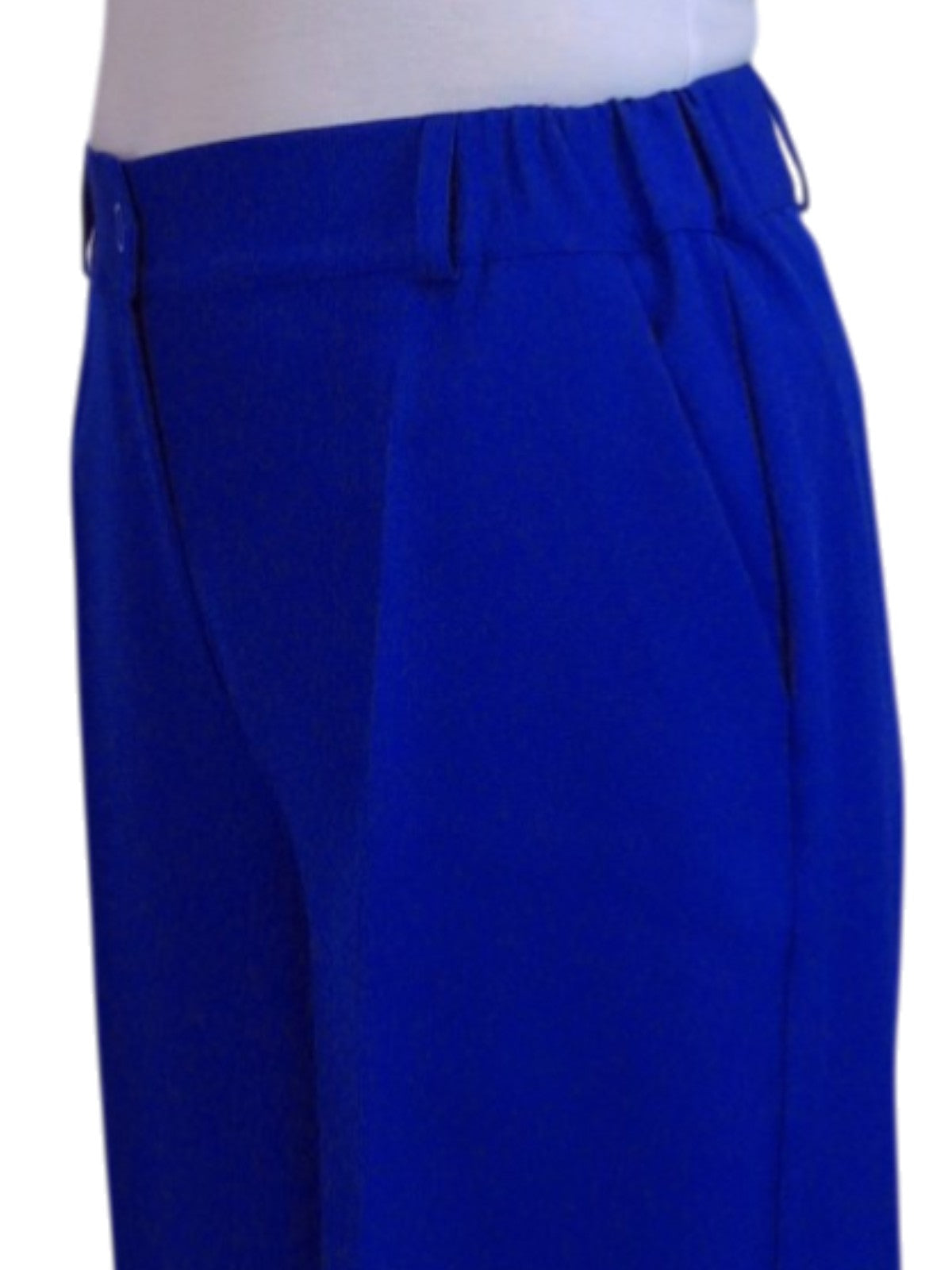 Wide Leg Cropped Tailored Trousers Royal Smart Blue