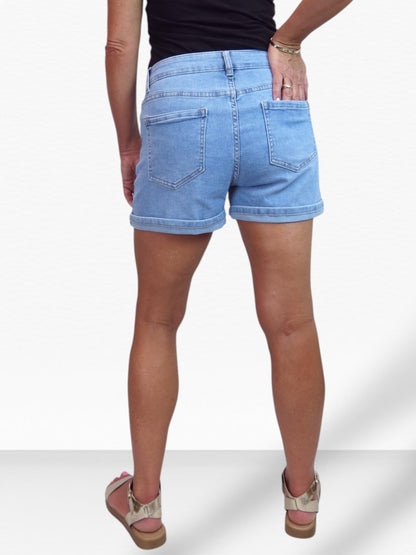 Women's Stretch Denim High Waist Shorts Blue