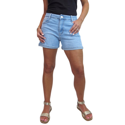 Women's Stretch Denim High Waist Shorts Blue