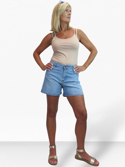 Women's High Waist Loose Leg Denim Shorts