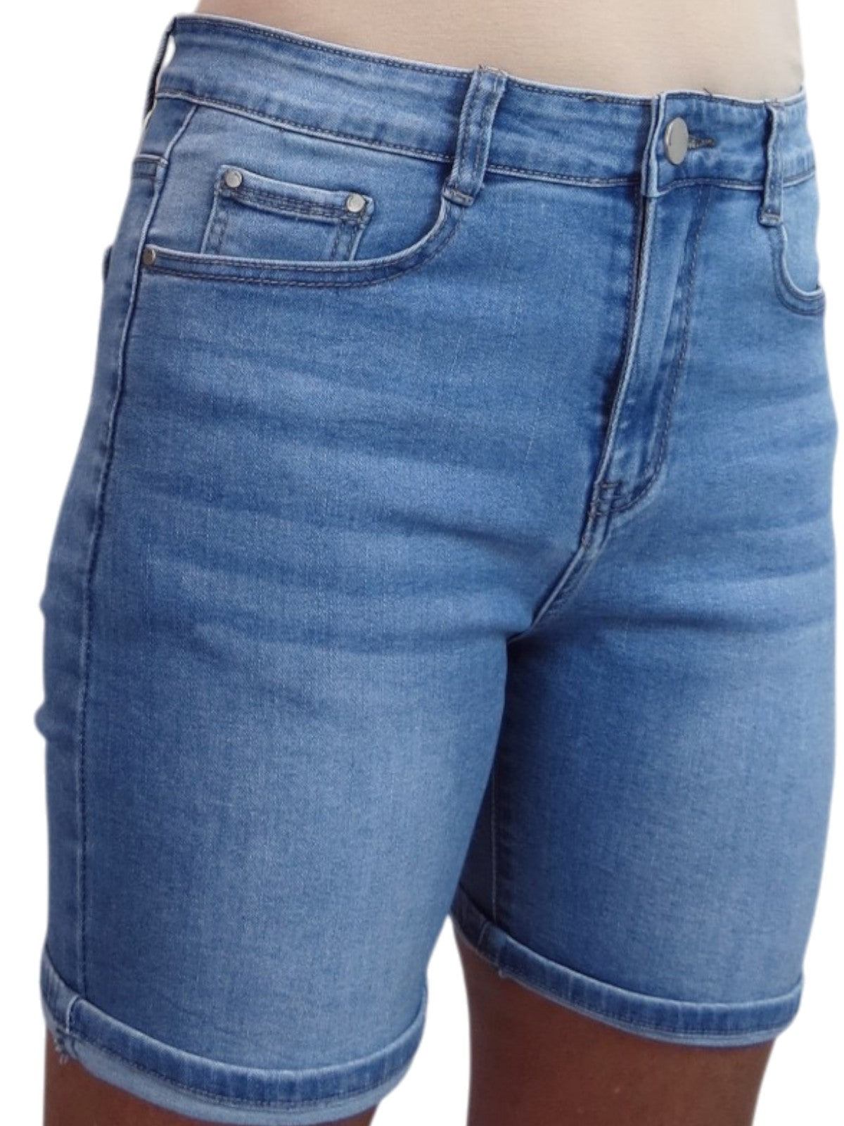 Women's Long Stretch Denim Shorts